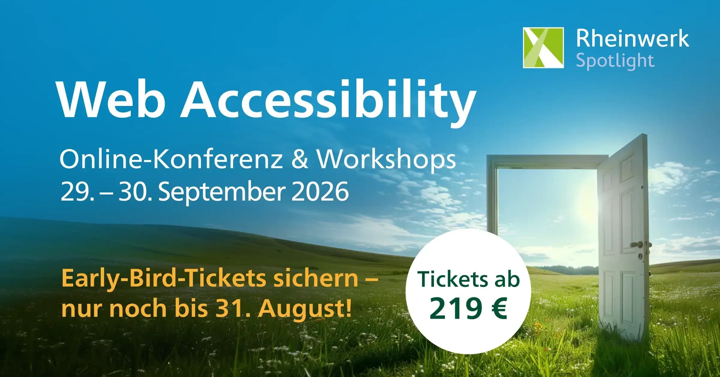 Web Accessibility: Online-Konferenz & Workshops 29.-30. September 2026. Tickets ab 219 €.