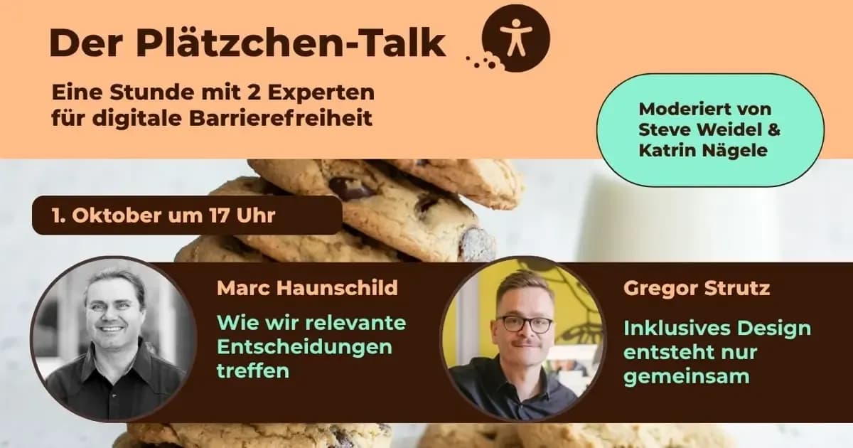Der Plätzchen-Talk mit Marc Haunschild, moderiert von Steve Weidel und Katrin Nägele.