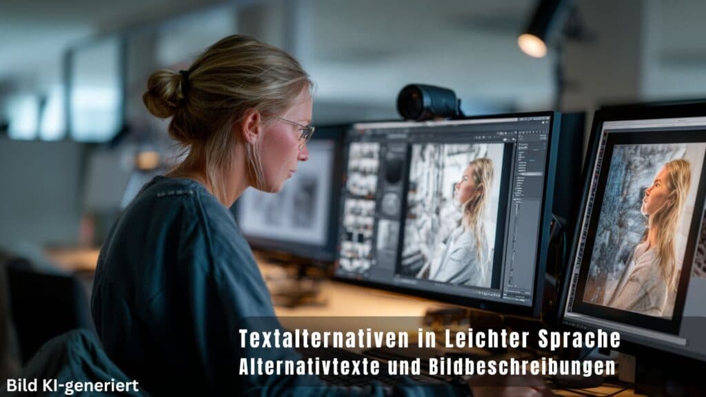 Textalternativen in Leichter Sprache. Alternativtexte und Bildbeschreibungen.